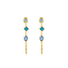 Emma Blue Gold Droplet Chain Studs