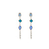 Emma Blue Silver Droplet Chain Studs