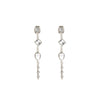 Emma Crystal Silver Droplet Chain Studs