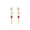 Emma Pink Gold Droplet Chain Studs