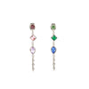 Emma Rainbow Silver Droplet Chain Studs