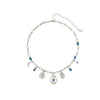 Etalie Blue Silver Charm Necklace