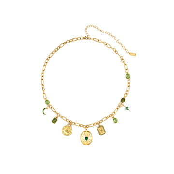 Etalie Green Gold Charm Necklace