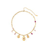Etalie Pink Gold Charm Necklace