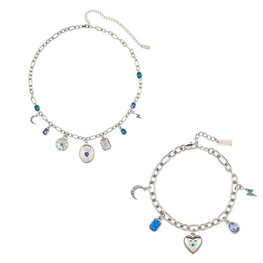 The Etalie & Daisy Set - Silver & Blue