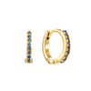 Evie Blue Gold Original Colourful Huggie Earrings