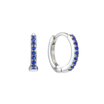 Evie Blue Silver Original Huggie Earrings
