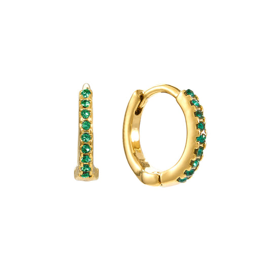Evie Green Gold Original Huggie Earrings