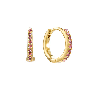 Evie Pink Gold Huggie Earrings