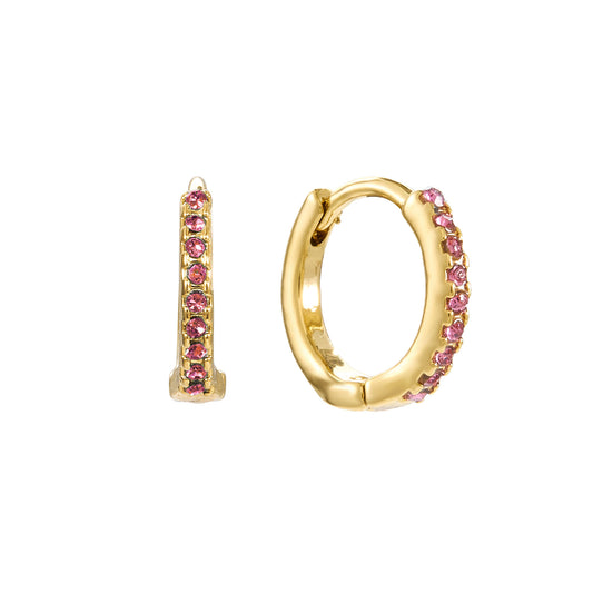 Evie Pink Gold Huggie Earrings