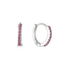 Evie Silver Pink Huggie Earrings