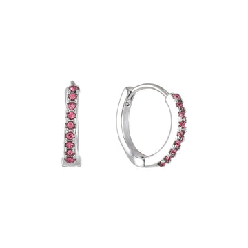 Evie Silver Pink Huggie Earrings