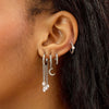 Evie Crystal Silver Huggie Earrings