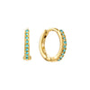 Evie Turquoise Gold Huggie Earrings