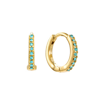 Evie Turquoise Gold Huggie Earrings