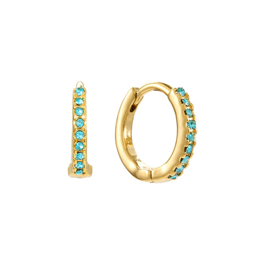 Evie Turquoise Gold Huggie Earrings
