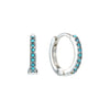 Evie Turquoise Silver Huggie Earrings