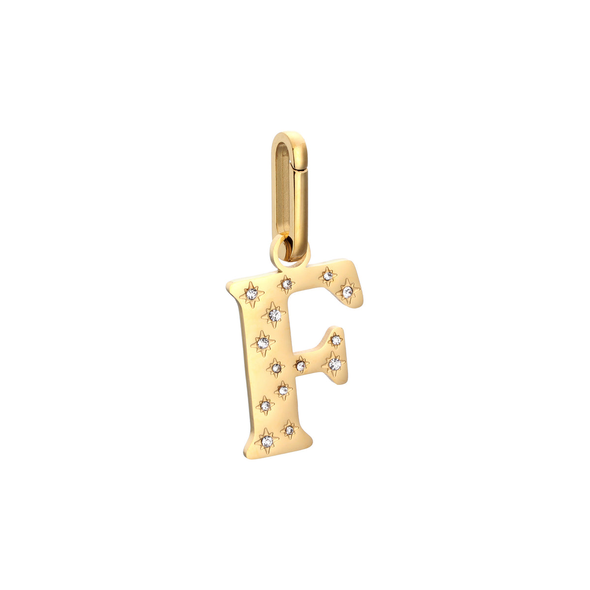 F Minnie Crystal Star Letter Charm