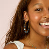 Faiza Droplet Statement Hoops Blue & Gold