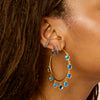 Faiza Droplet Statement Hoops Blue & Gold
