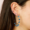 Faiza Droplet Statement Hoops Blue & Silver