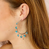 Faiza Droplet Statement Hoops Turquoise & Silver