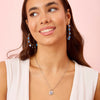 Faiza Silver Blue Droplet Statement Hoops