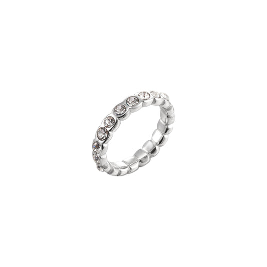 Faye Silver Crystal Organic Ring