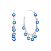 Faiza Droplet Statement Hoops Blue & Silver