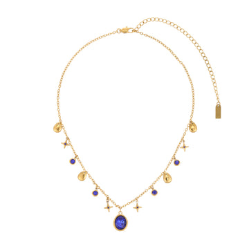 Florence Gold Blue Star Stacking Necklace