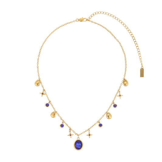 Florence Gold Blue Star Stacking Necklace