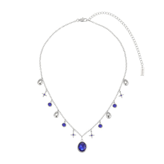 Florence Silver Blue Star Stacking Necklace