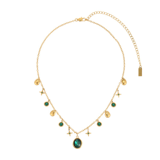 Florence Gold Green Star Stacking Necklace