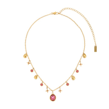 Florence Gold Pink Star Stacking Necklace
