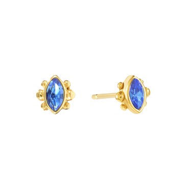 Francesca Stud Earrings Gold & Blue