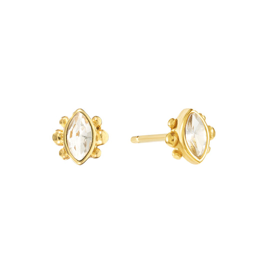 Francesca Stud Earrings Gold & Crystal