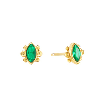 Francesca Stud Earrings Gold & Green