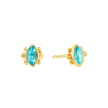 Francesca Stud Earrings Gold & Turqouise