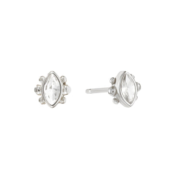 Francesca Stud Earrings Silver & Crystal