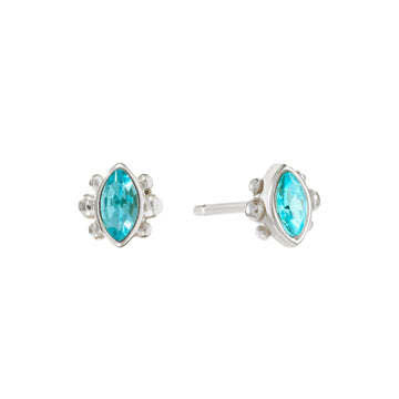 Francesca Stud Earrings Silver & Turqouise