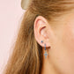 Isabella Blue Silver Cross Huggie Earrings