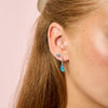 Iris Turquoise Silver Waterfall Huggie Earrings