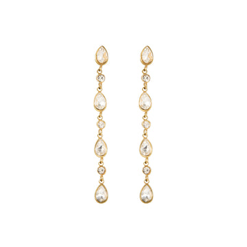 Freya Crystal Gold Droplet Statement Studs