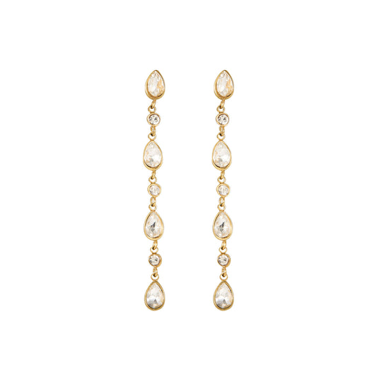 Freya Crystal Gold Droplet Statement Studs