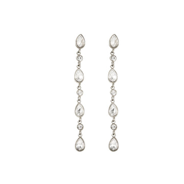 Freya Crystal Silver Droplet Statement Studs