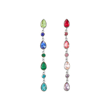 Freya Rainbow Silver Droplet Statement Studs