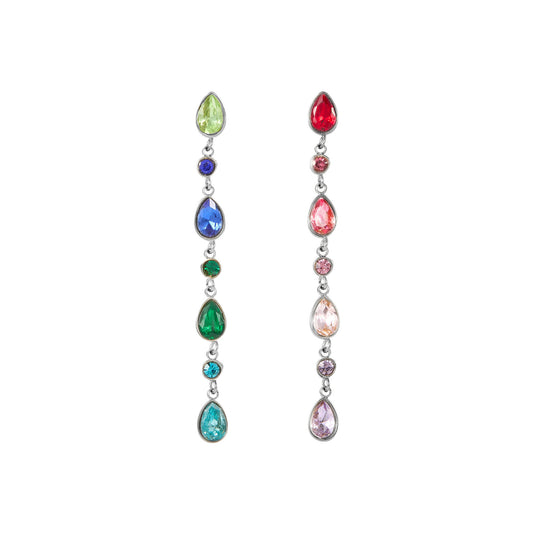 Freya Rainbow Silver Droplet Statement Studs