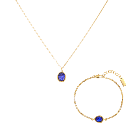 The Maddie & Nancy Gold Blue Stacking Set