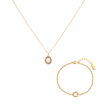 The Maddie & Nancy Gold Crystal Stacking Set