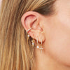 Nadine Crystal Gold Dainty Gem Huggie Earrings
